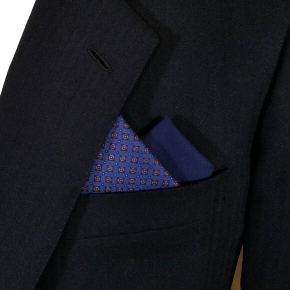 NEW - Contrasting Color 100% Cotton Pre-Folded Pocket Square Handkerchief Insert - Picture 1 of 10